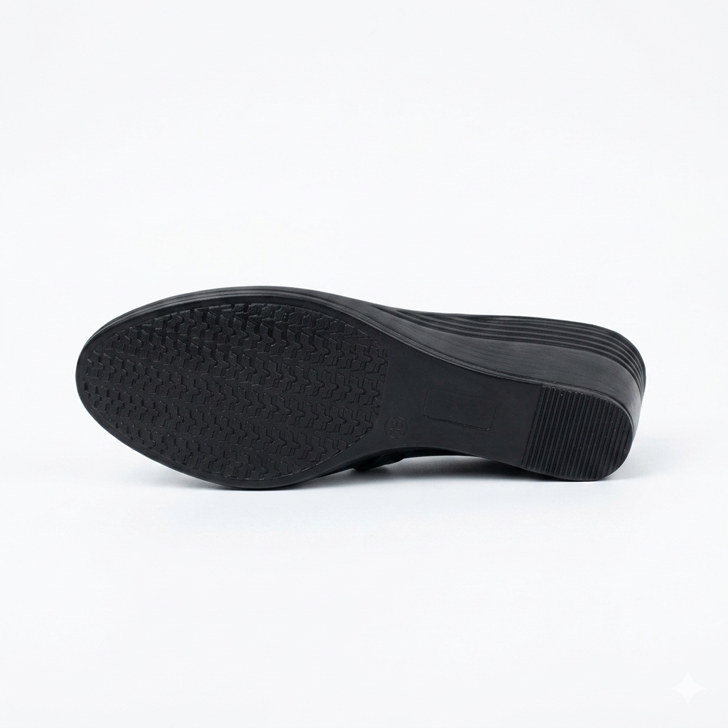 Women’s Comfortable Wedge Heel Slip-On Mule Sandals with Buckle Strap | Synthetic Upper & Cushioned PU Sole