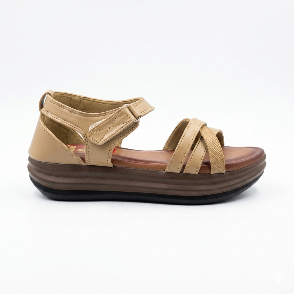 Women’s Comfort Wedge Sandals with Cushion Padding & PU Sole