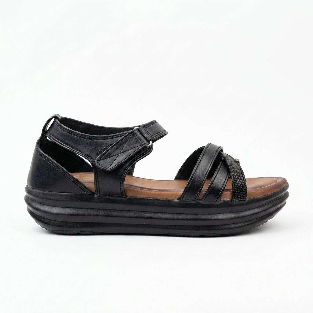 Women’s Comfort Wedge Sandals with Cushion Padding & PU Sole