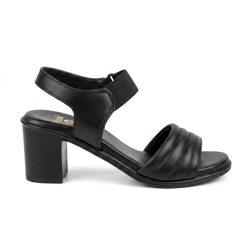 Women’s Block Heel Sandals with Lycra Upper & Cushion Padding