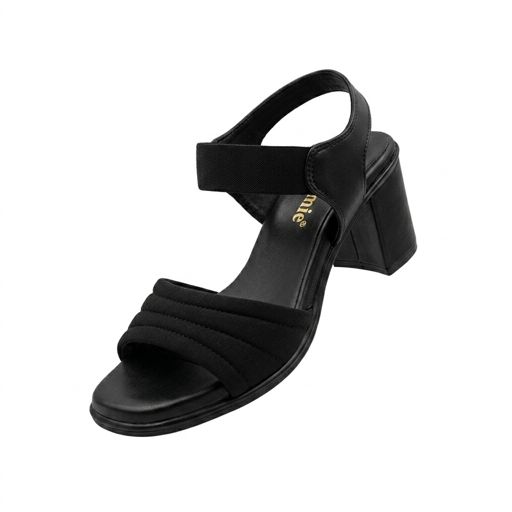 Women’s Block Heel Sandals with Lycra Upper & Cushion Padding