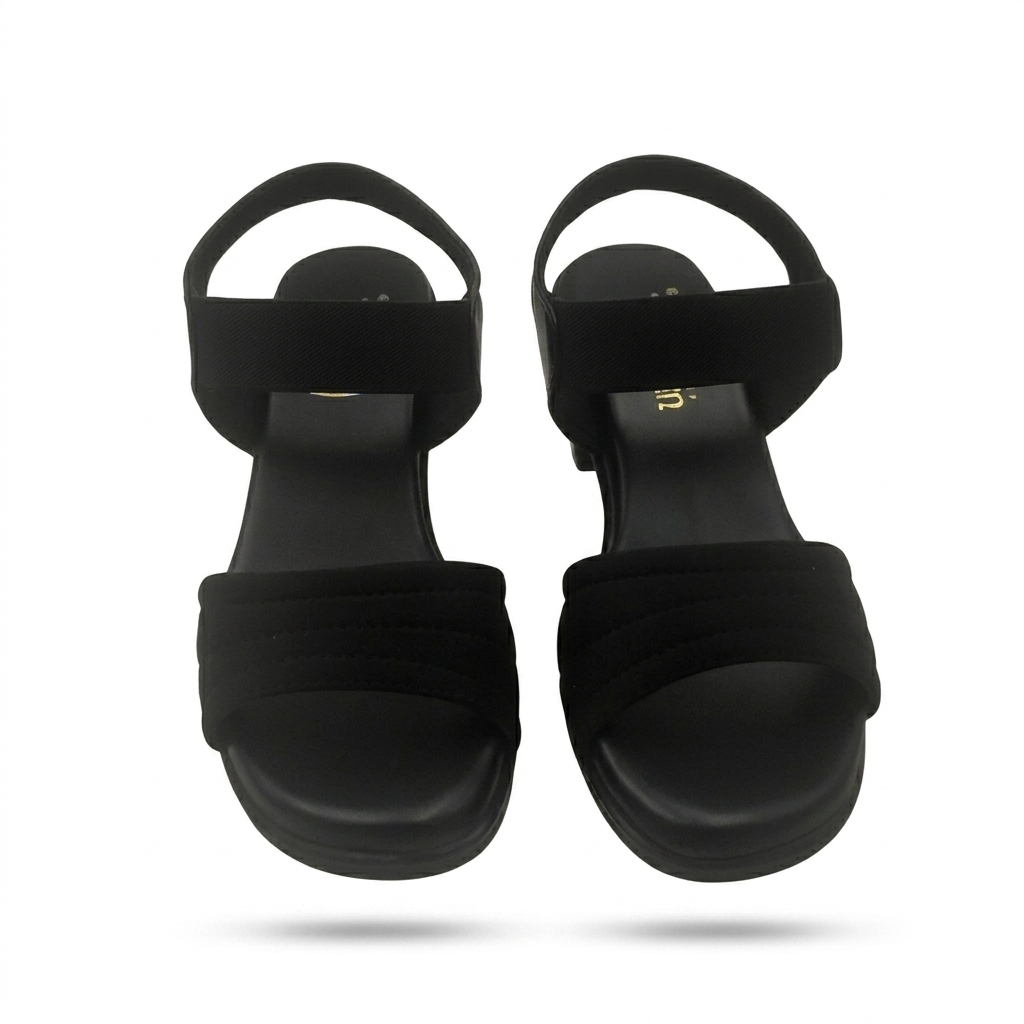 Women’s Block Heel Sandals with Lycra Upper & Cushion Padding