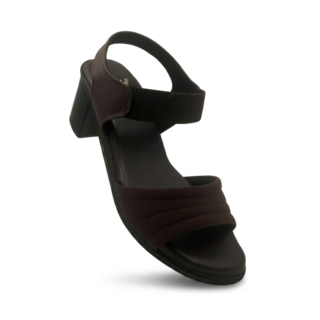Women’s Block Heel Sandals with Lycra Upper & Cushion Padding
