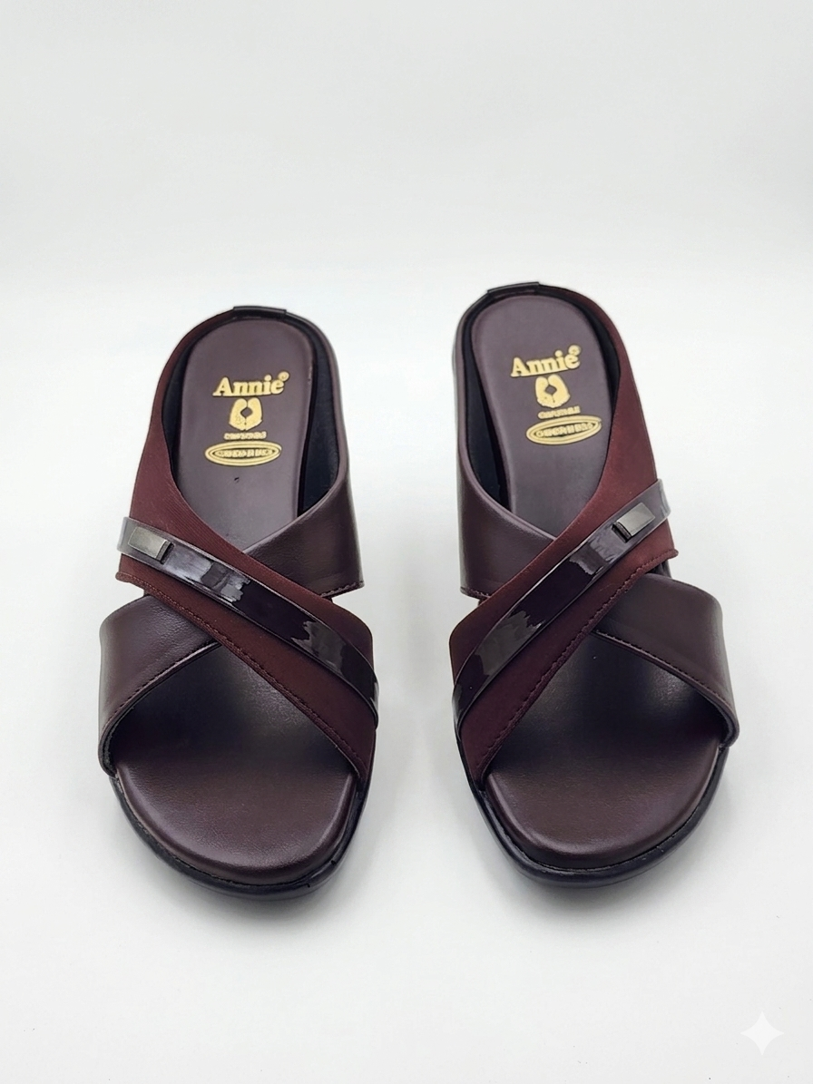 Women's Cross-Strap Wedge Slides | Cushioned PU Sole & Synthetic Upper | Stylish Slip-On Comfort Sandals
