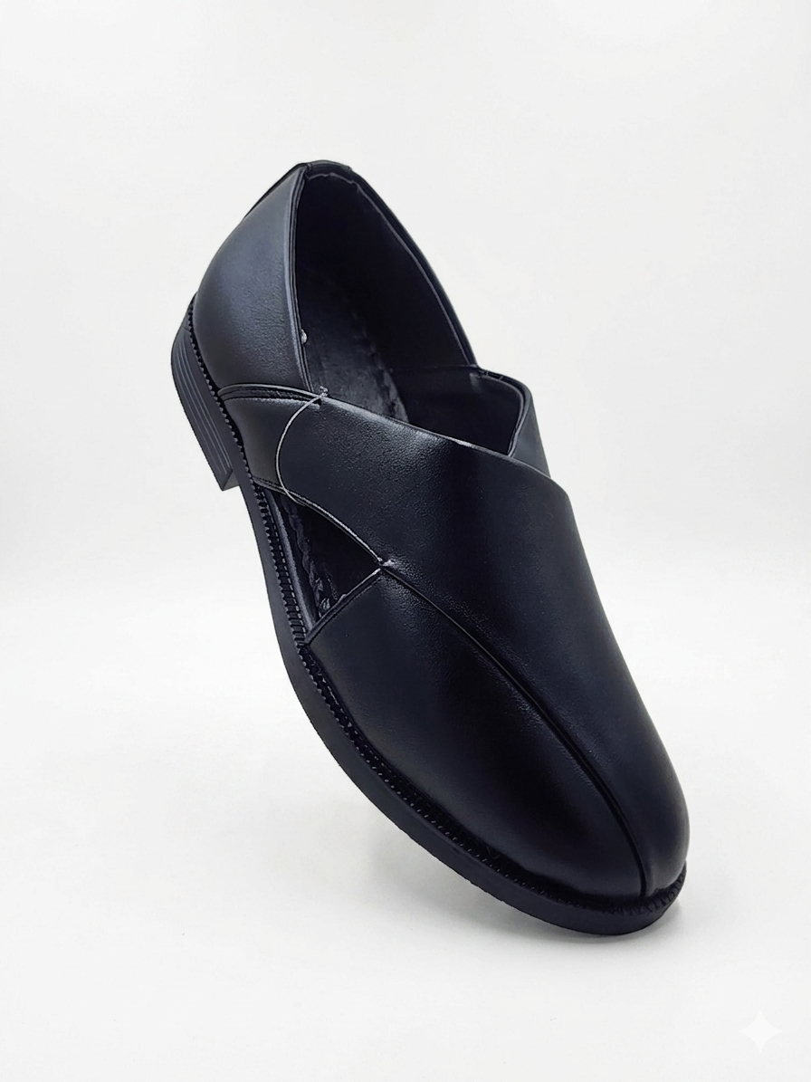Men’s Synthetic Leather Slip-On Casual Shoes with Cushion Padding & PU Sole – Comfortable Everyday Footwear