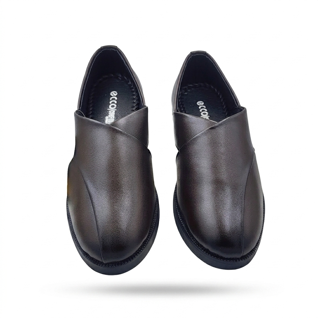 Men’s Synthetic Leather Slip-On Casual Shoes with Cushion Padding & PU Sole – Comfortable Everyday Footwear