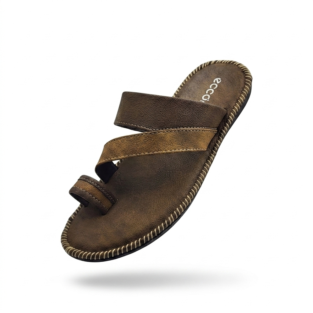 Men’s Cushioned Toe-Ring chapple with Air Mix Sole | Synthetic Upper Casual Comfort Slides