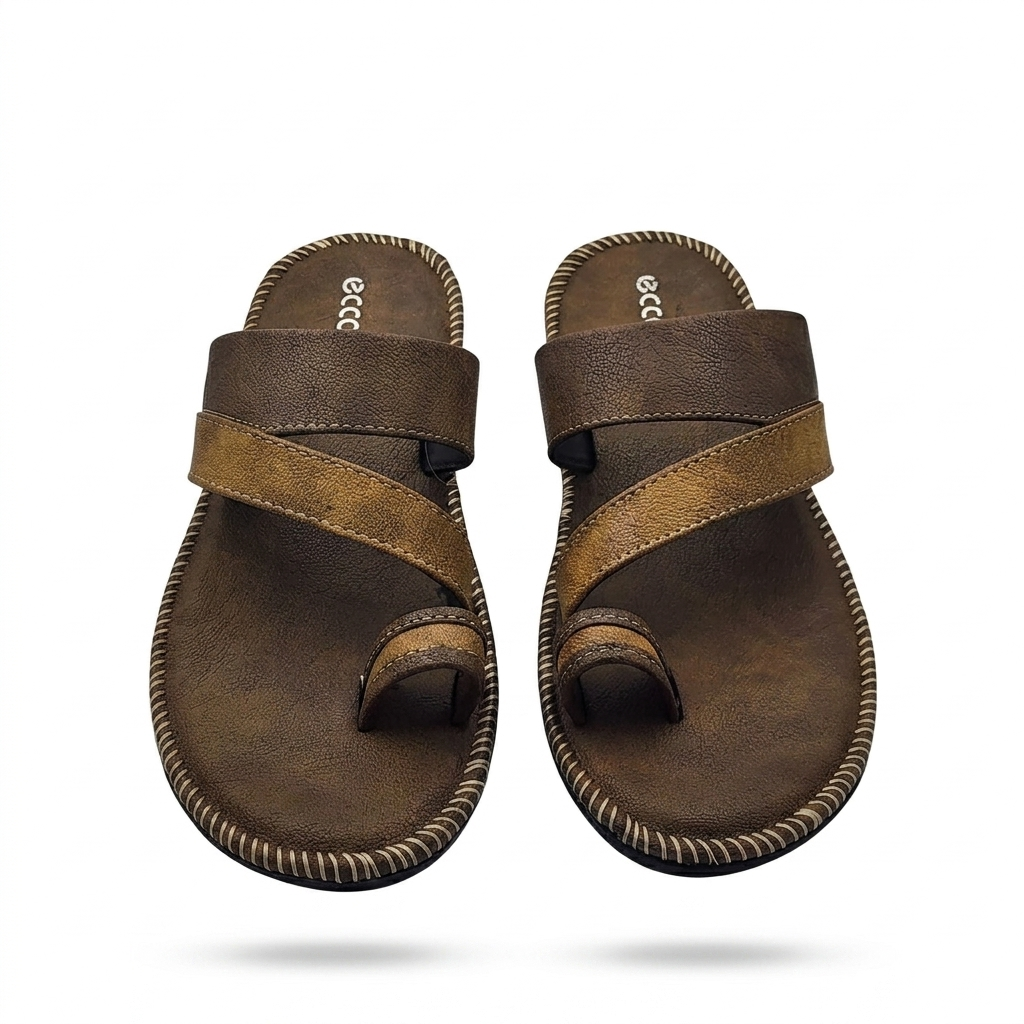 Men’s Cushioned Toe-Ring chapple with Air Mix Sole | Synthetic Upper Casual Comfort Slides