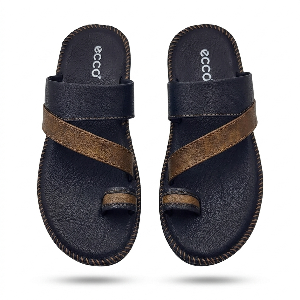 Men’s Cushioned Toe-Ring chapple with Air Mix Sole | Synthetic Upper Casual Comfort Slides