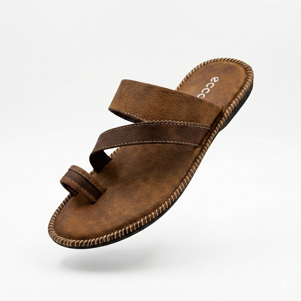 Men’s Cushioned Toe-Ring chapple with Air Mix Sole | Synthetic Upper Casual Comfort Slides