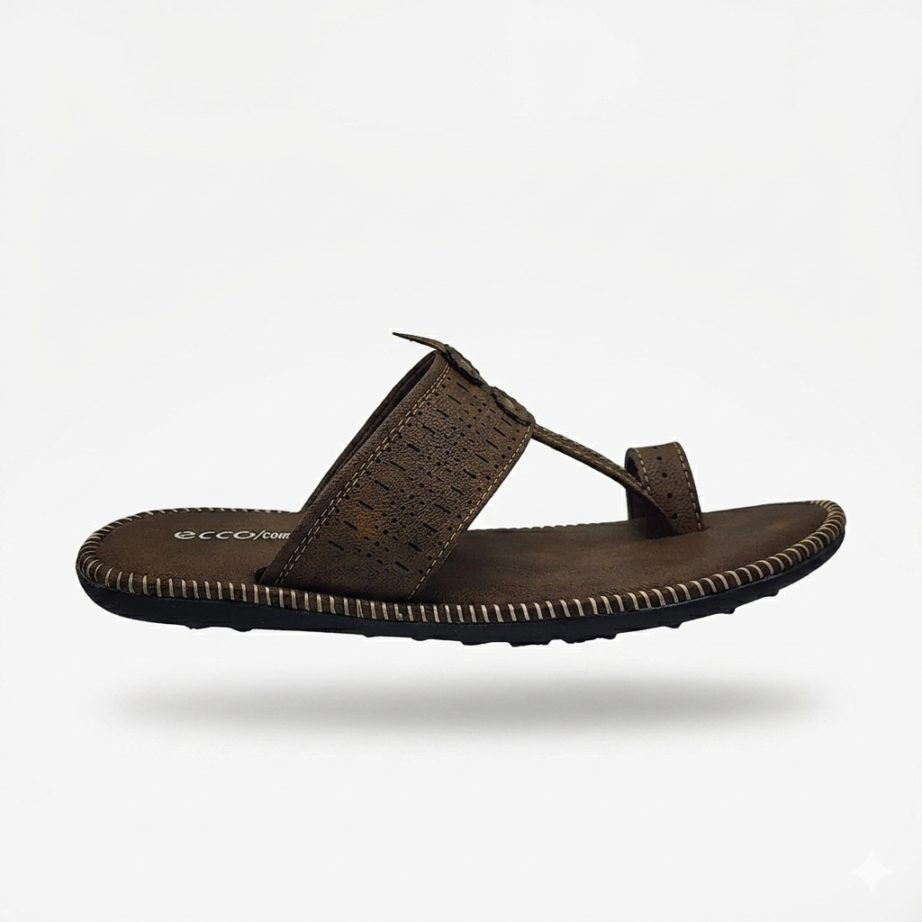 Men’s Synthetic Comfort chapple with Air Mix Sole & Cushion Padding | Casual Toe-Ring Slides