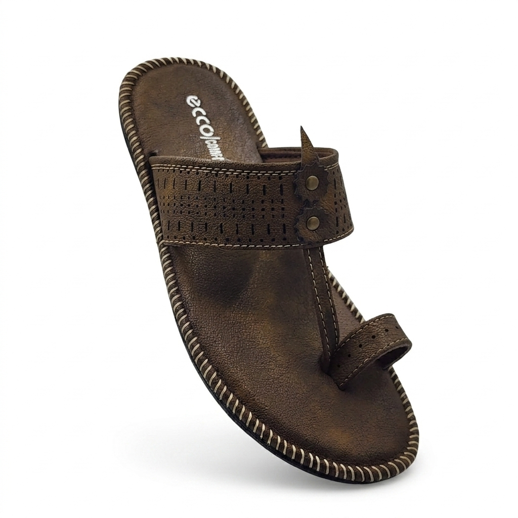 Men’s Synthetic Comfort chapple with Air Mix Sole & Cushion Padding | Casual Toe-Ring Slides