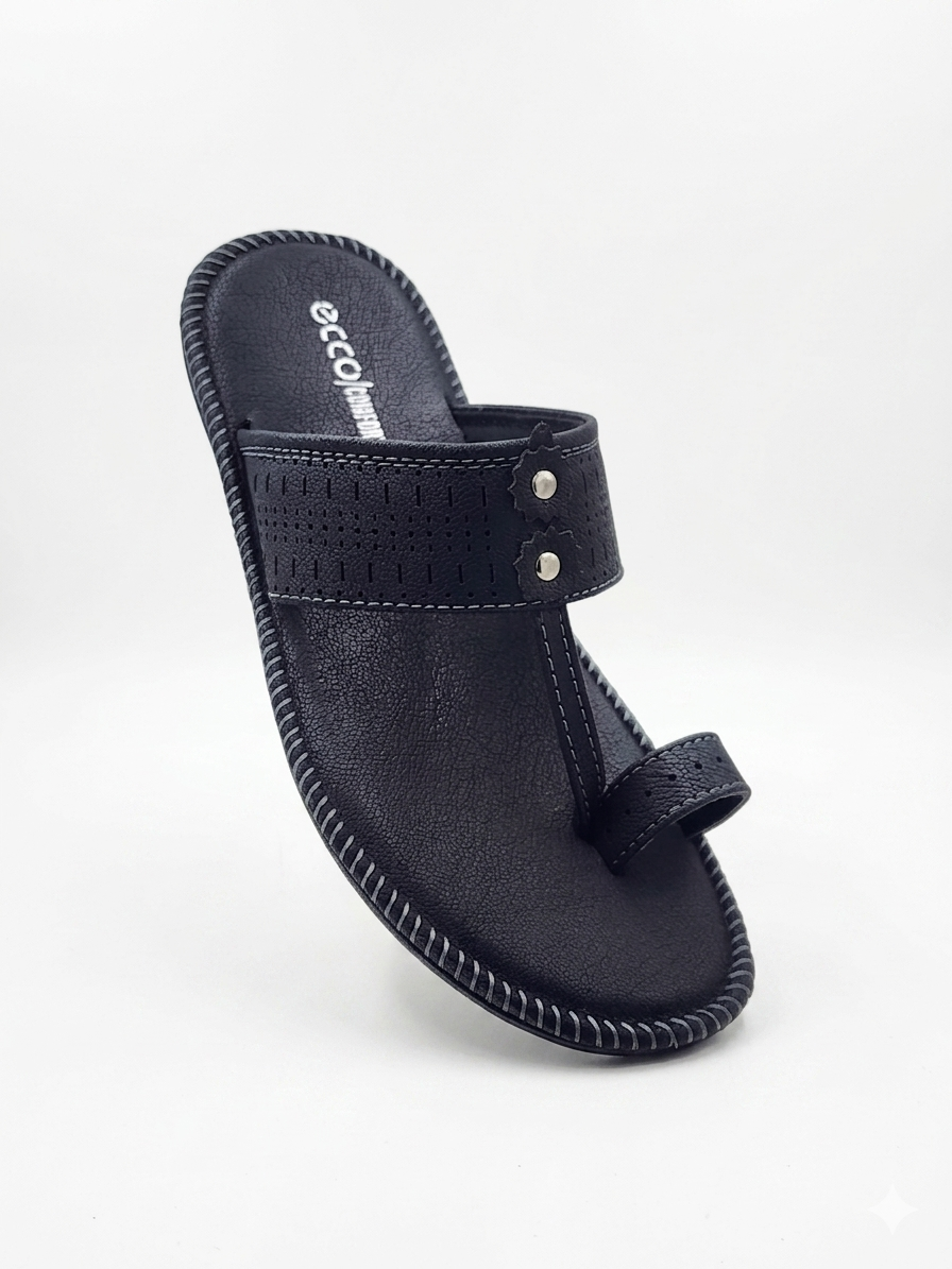 Men’s Synthetic Comfort chapple with Air Mix Sole & Cushion Padding | Casual Toe-Ring Slides