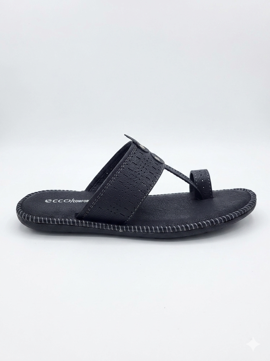 Men’s Synthetic Comfort chapple with Air Mix Sole & Cushion Padding | Casual Toe-Ring Slides