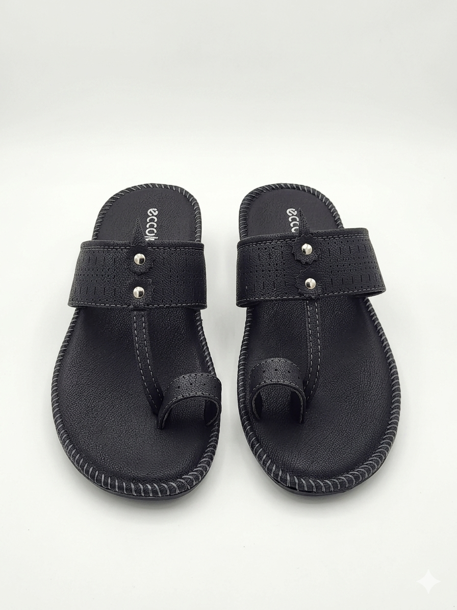 Men’s Synthetic Comfort chapple with Air Mix Sole & Cushion Padding | Casual Toe-Ring Slides