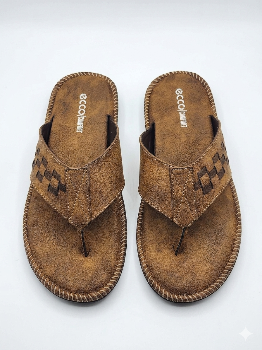 Men Textured Cushioned Comfort chapple with Air Mix Sole