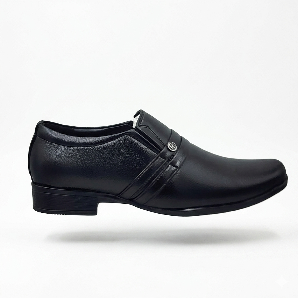 Men’s Formal Slip-On Shoes with Textured Synthetic Upper, Cushioned Interior, and Lightweight Air Mix Sole