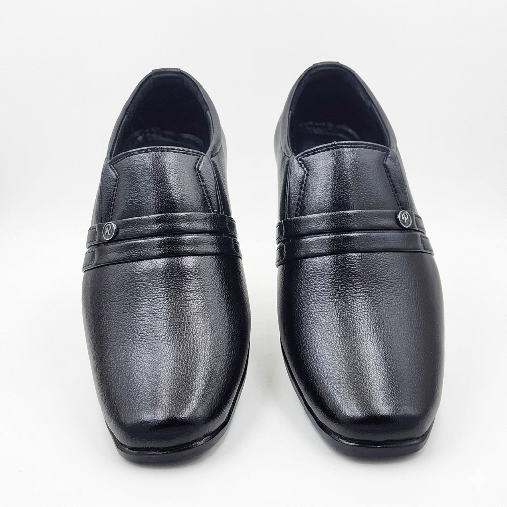 Men’s Formal Slip-On Shoes with Textured Synthetic Upper, Cushioned Interior, and Lightweight Air Mix Sole