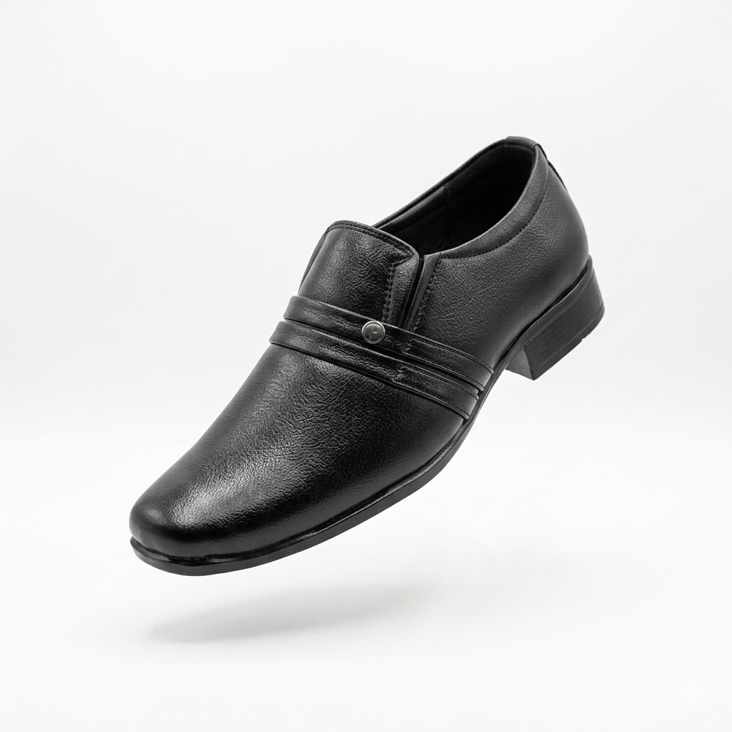 Men’s Formal Slip-On Shoes with Textured Synthetic Upper, Cushioned Interior, and Lightweight Air Mix Sole