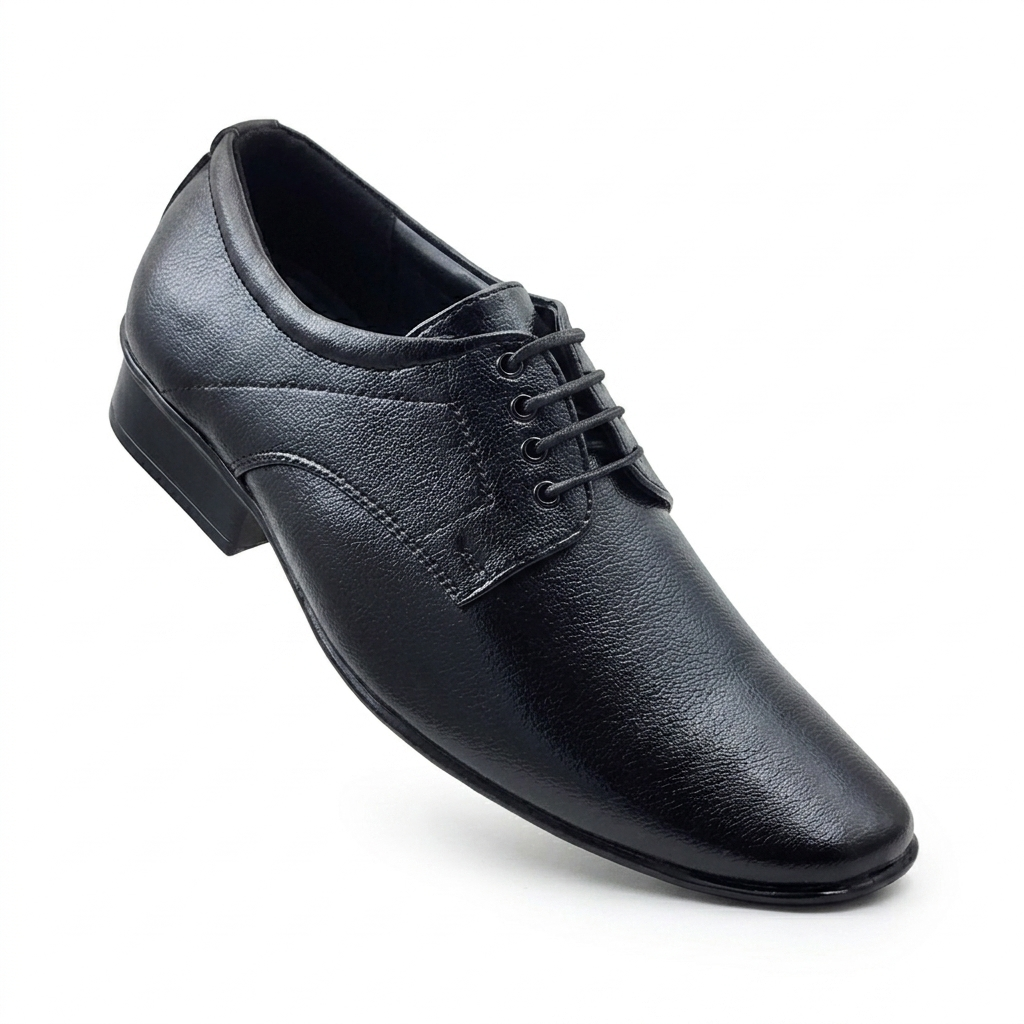 Men's Classic Textured Derby Shoes with Premium Cushion Padding and Durable Rubber Sole
