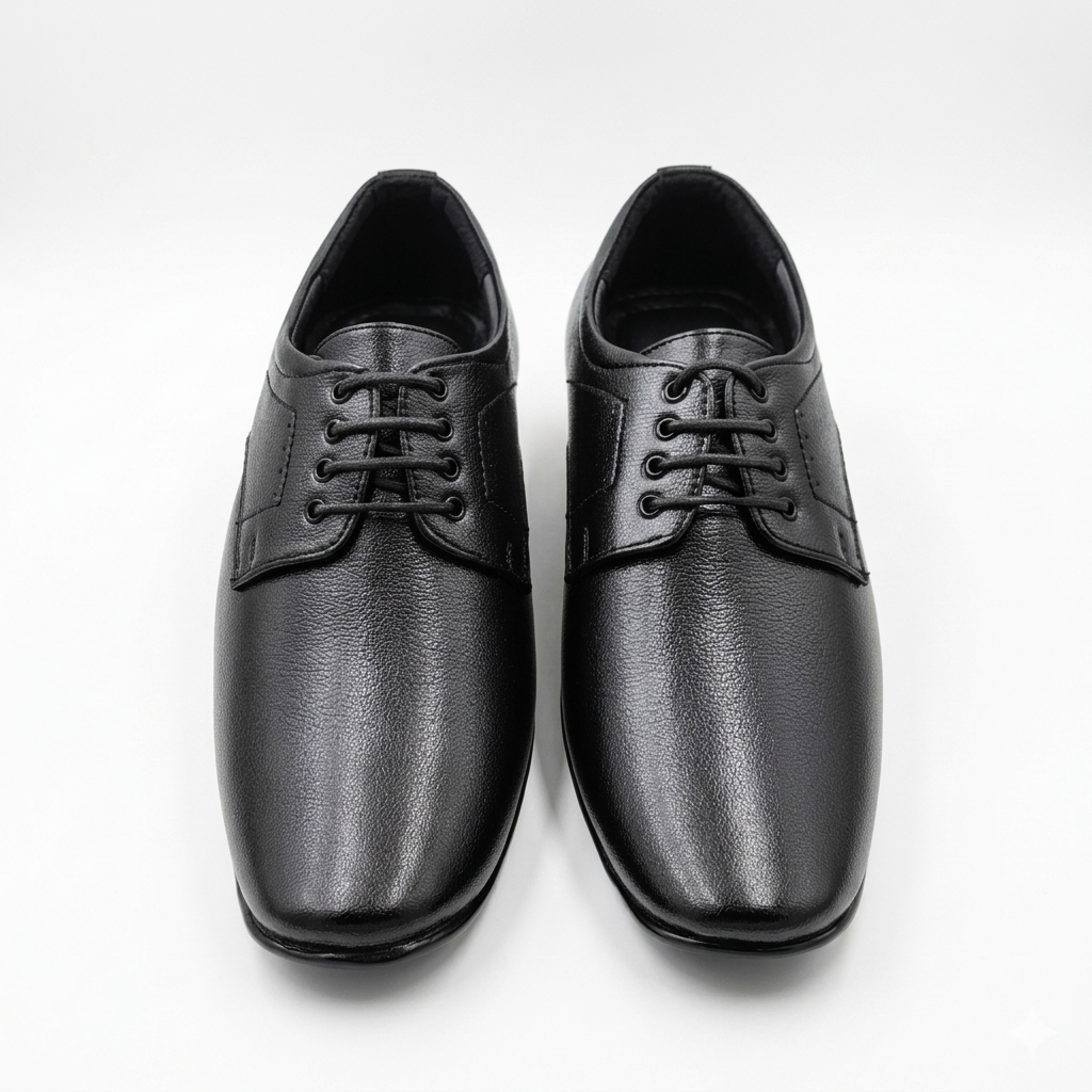 Men's Classic Textured Derby Shoes with Premium Cushion Padding and Durable Rubber Sole