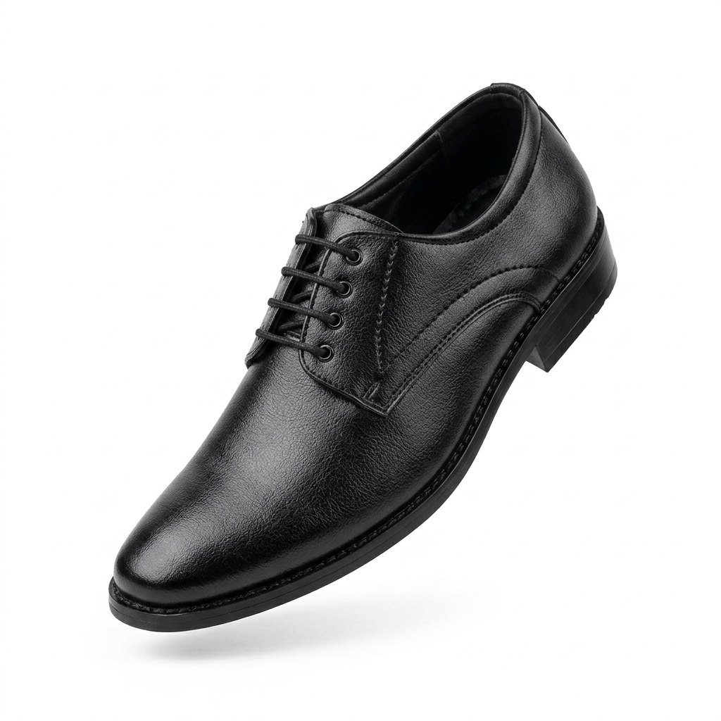 Men's Professional Textured Derby Shoes with Cushion Padding and Durable PU Sole