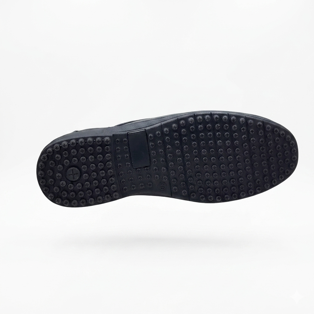 Men's Formal Slip-On Business Shoes with Textured Synthetic Upper, High-Density Cushion Padding, and Durable Rubber Sole