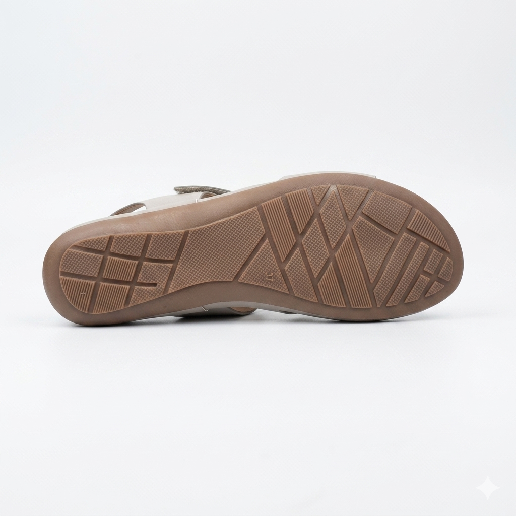 Gliders Women’s Comfort Backstrap Sandals | Perforated Cushion Padded Flat Sandals with Stretch Elastic Strap & PU Sole