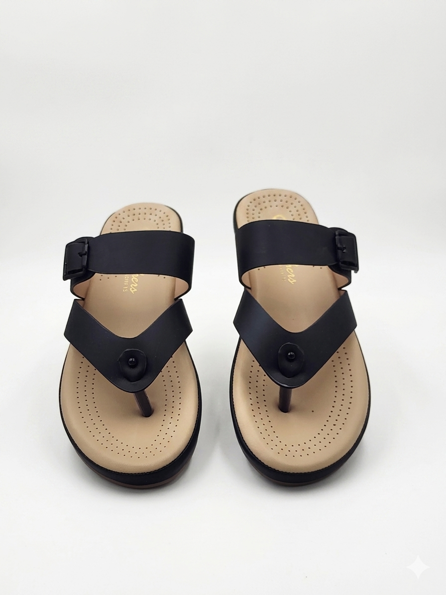 Gliders Women’s Comfort T-Strap chapples | Cushioned Acupressure-Style Footbed with Adjustable Buckle & Durable PU Sole