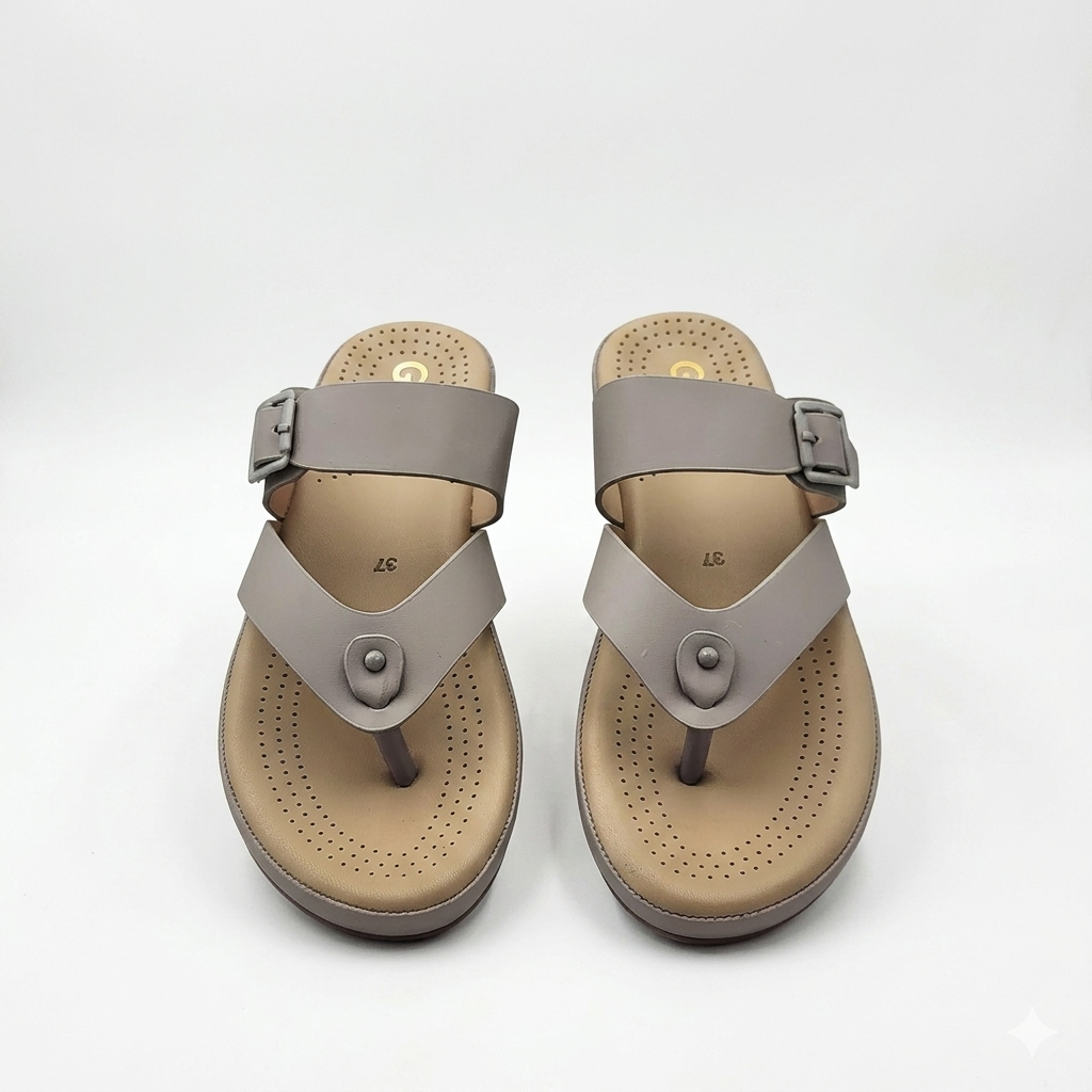 Gliders Women’s Comfort T-Strap chapples | Cushioned Acupressure-Style Footbed with Adjustable Buckle & Durable PU Sole