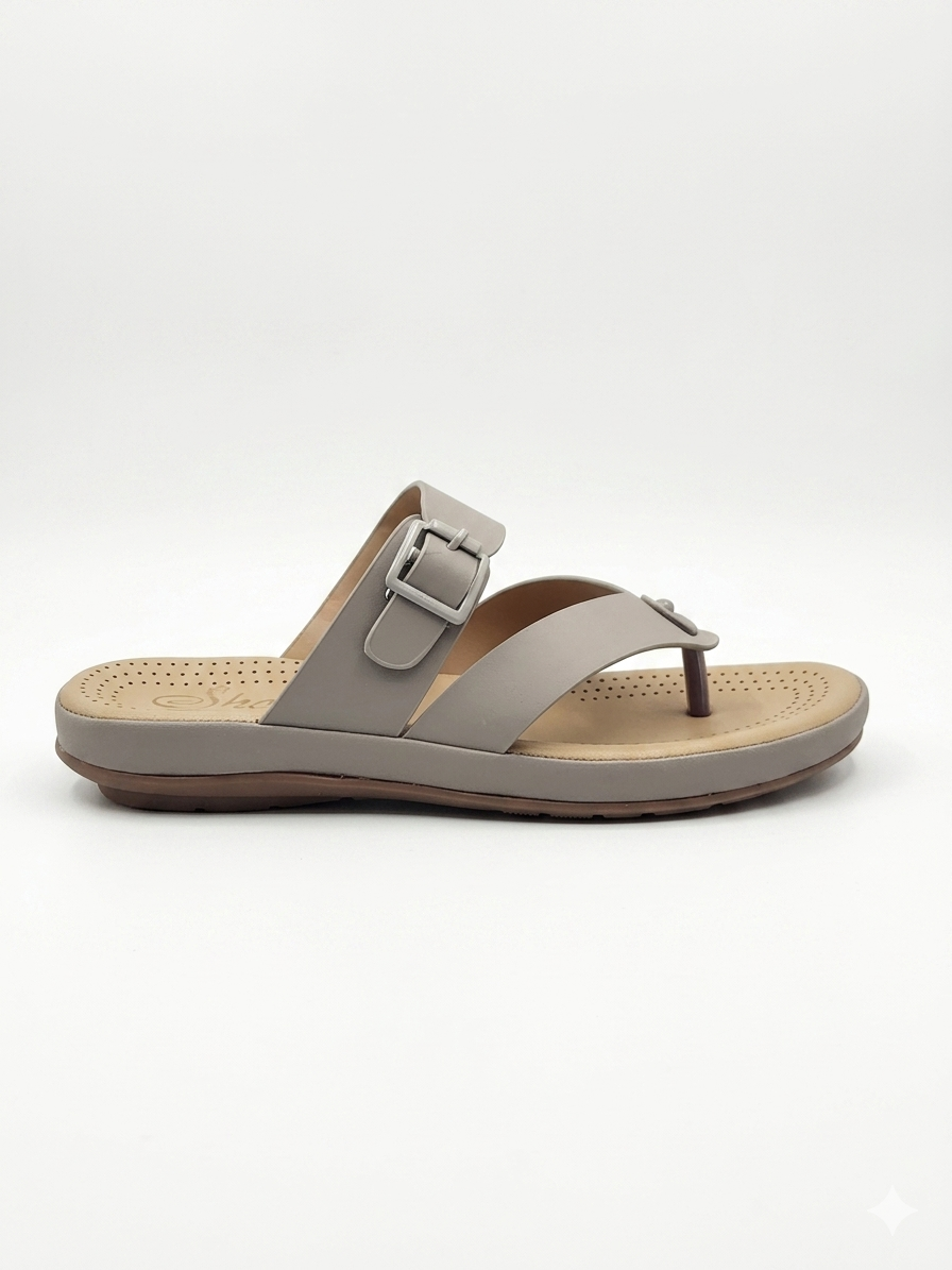 Gliders Women’s Comfort T-Strap chapples | Cushioned Acupressure-Style Footbed with Adjustable Buckle & Durable PU Sole