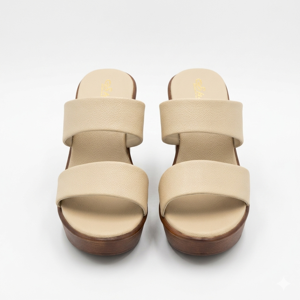 Timeless Elegance Dual-Strap Textured Wedge Sandals with Ultra-Soft Contoured Cushioning