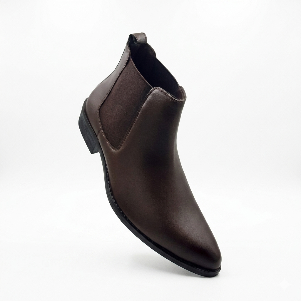 Men's Sleek Chelsea Boots | Premium Synthetic Ankle Boots with Cushion Padding & Flexible PU Sole