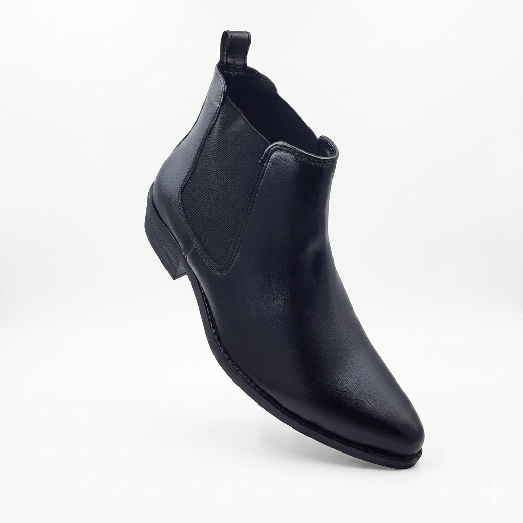 Men's Sleek Chelsea Boots | Premium Synthetic Ankle Boots with Cushion Padding & Flexible PU Sole