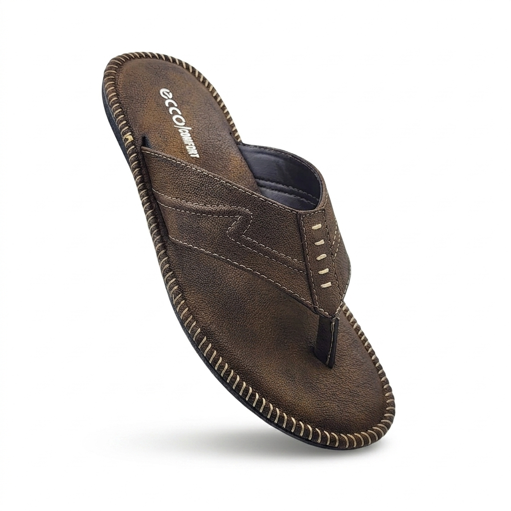 Comfort Men's Textured V-Strap chapples | Cushioned Synthetic Leather Thong Sandals with Durable Air-Mix Sole (Copy)
