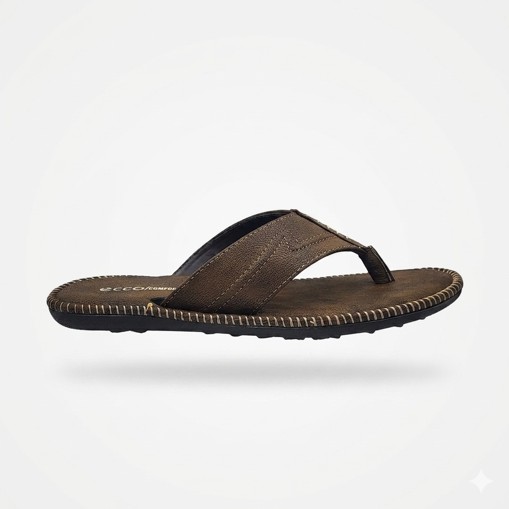 Comfort Men's Textured V-Strap chapples | Cushioned Synthetic Leather Thong Sandals with Durable Air-Mix Sole (Copy)