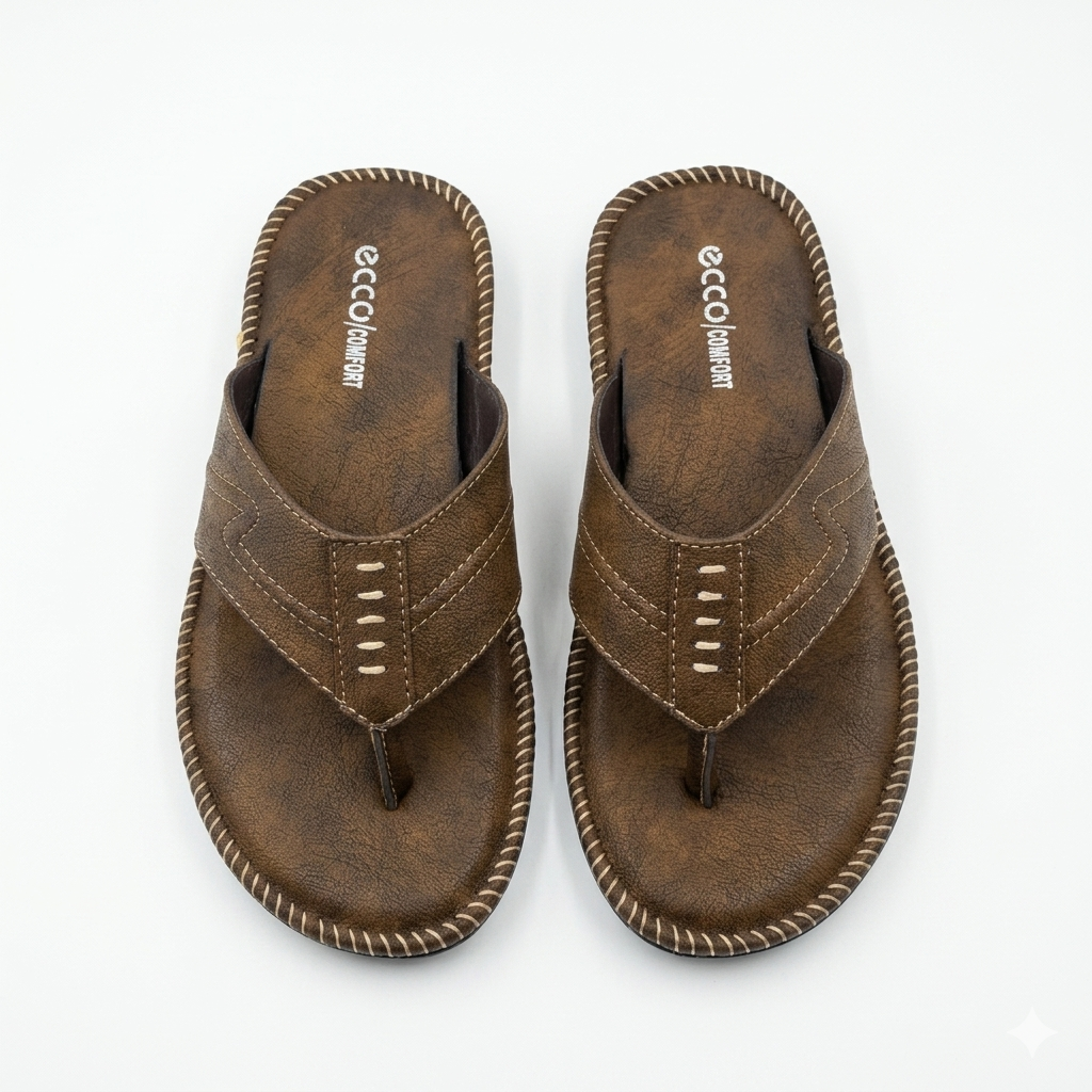 Comfort Men's Textured V-Strap chapples | Cushioned Synthetic Leather Thong Sandals with Durable Air-Mix Sole (Copy)