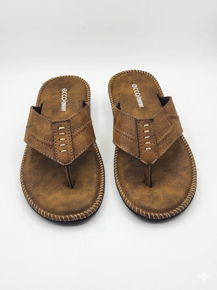 Comfort Men's Textured V-Strap chapples | Cushioned Synthetic Leather Thong Sandals with Durable Air-Mix Sole (Copy)