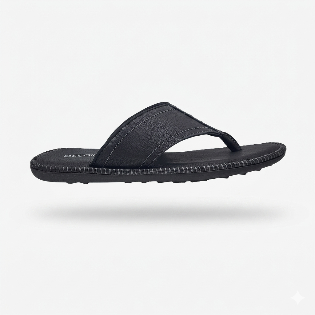 Comfort Men's Textured V-Strap chapples | Cushioned Synthetic Leather Thong Sandals with Durable Air-Mix Sole