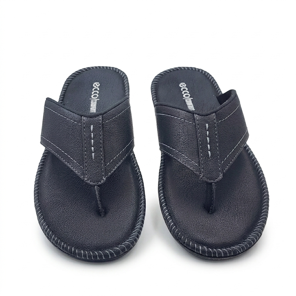 Comfort Men's Textured V-Strap chapples | Cushioned Synthetic Leather Thong Sandals with Durable Air-Mix Sole