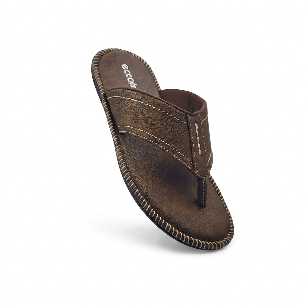 Comfort Men's Textured V-Strap chapples | Cushioned Synthetic Leather Thong Sandals with Durable Air-Mix Sole