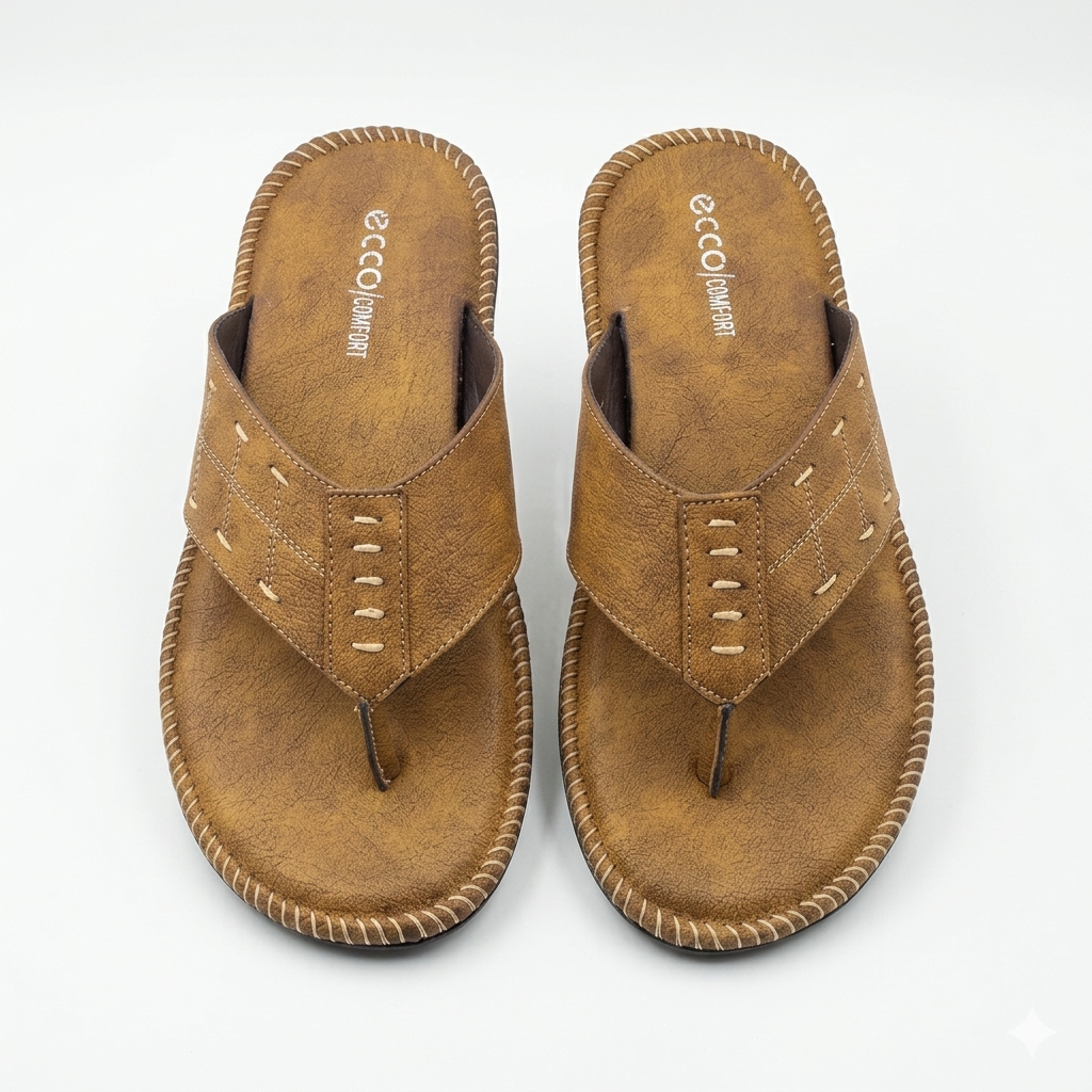 Comfort Men's Padded V-Strap chapple | Premium Synthetic Leather Thong Sandals with Air-Mix Sole