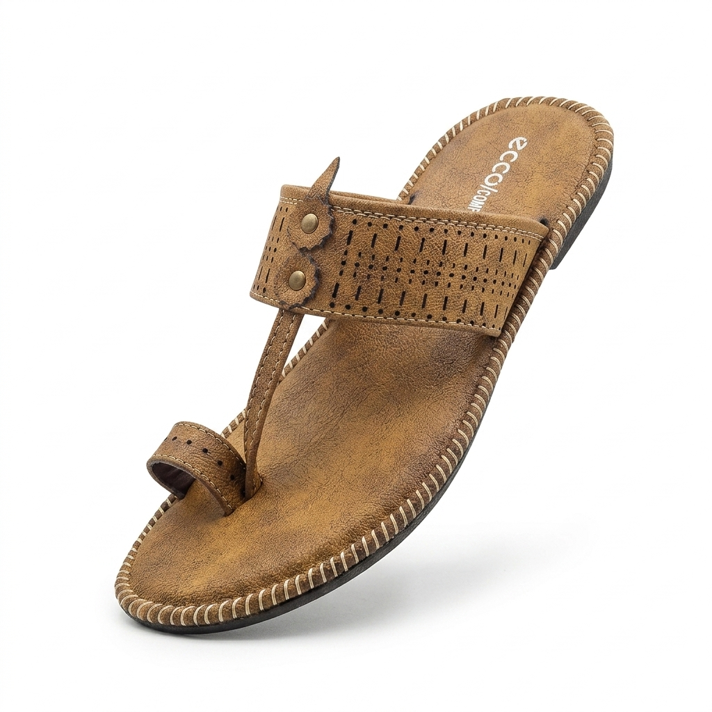 Men’s Synthetic Comfort chapple with Air Mix Sole & Cushion Padding | Casual Toe-Ring Slides