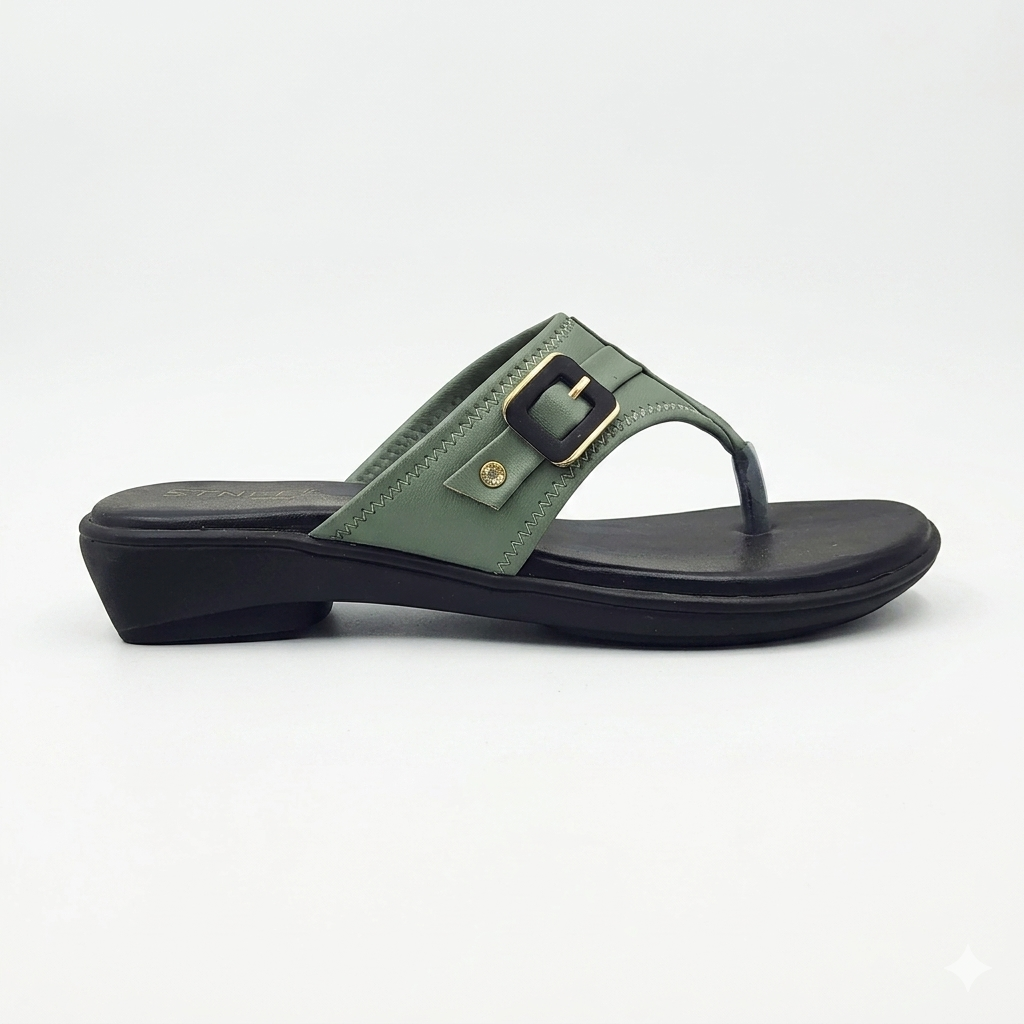 Women's Low Wedge Flat chapples | Lightweight Air Mix Sole Cushioned Daily Wear Mules