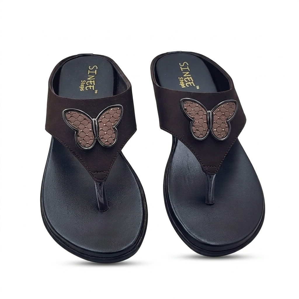 Steps Women's Low Wedge Flat Chapples | Lightweight Air Mix Sole Cushioned Daily Wear Mules