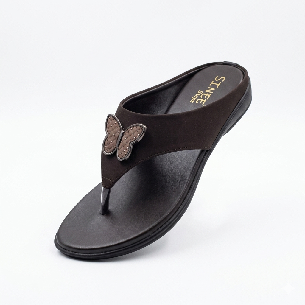 Steps Women's Low Wedge Flat Chapples | Lightweight Air Mix Sole Cushioned Daily Wear Mules