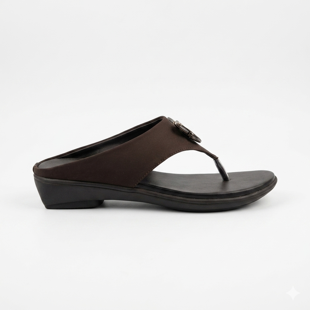 Steps Women's Low Wedge Flat Chapples | Lightweight Air Mix Sole Cushioned Daily Wear Mules