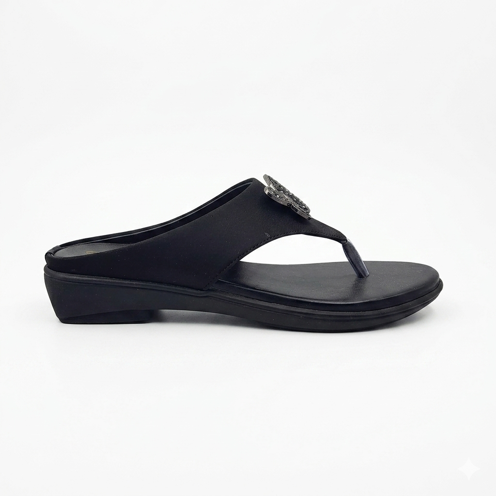 Steps Women's Low Wedge Flat Chapples | Lightweight Air Mix Sole Cushioned Daily Wear Mules