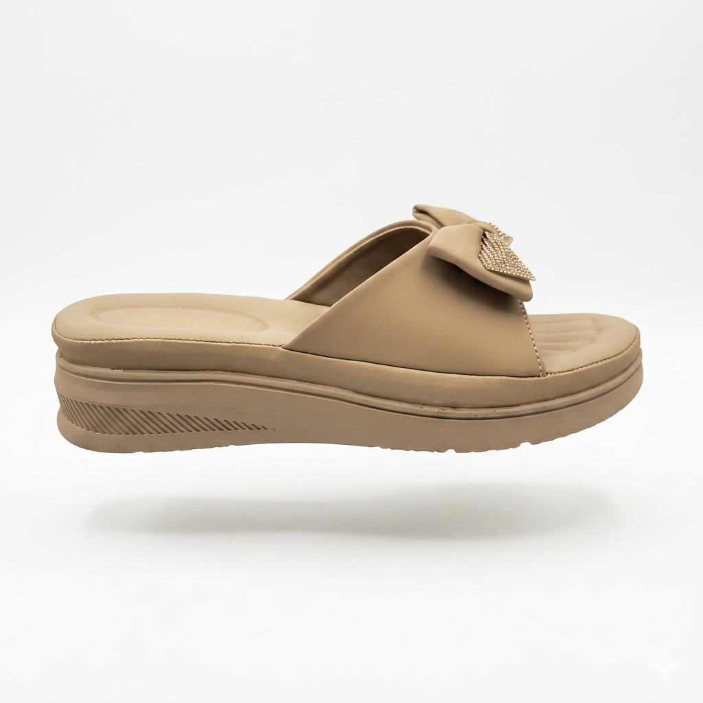 Women's Fashion Slip-On Wedge Slippers | Lightweight Air Mix Sole Cushioned Slides