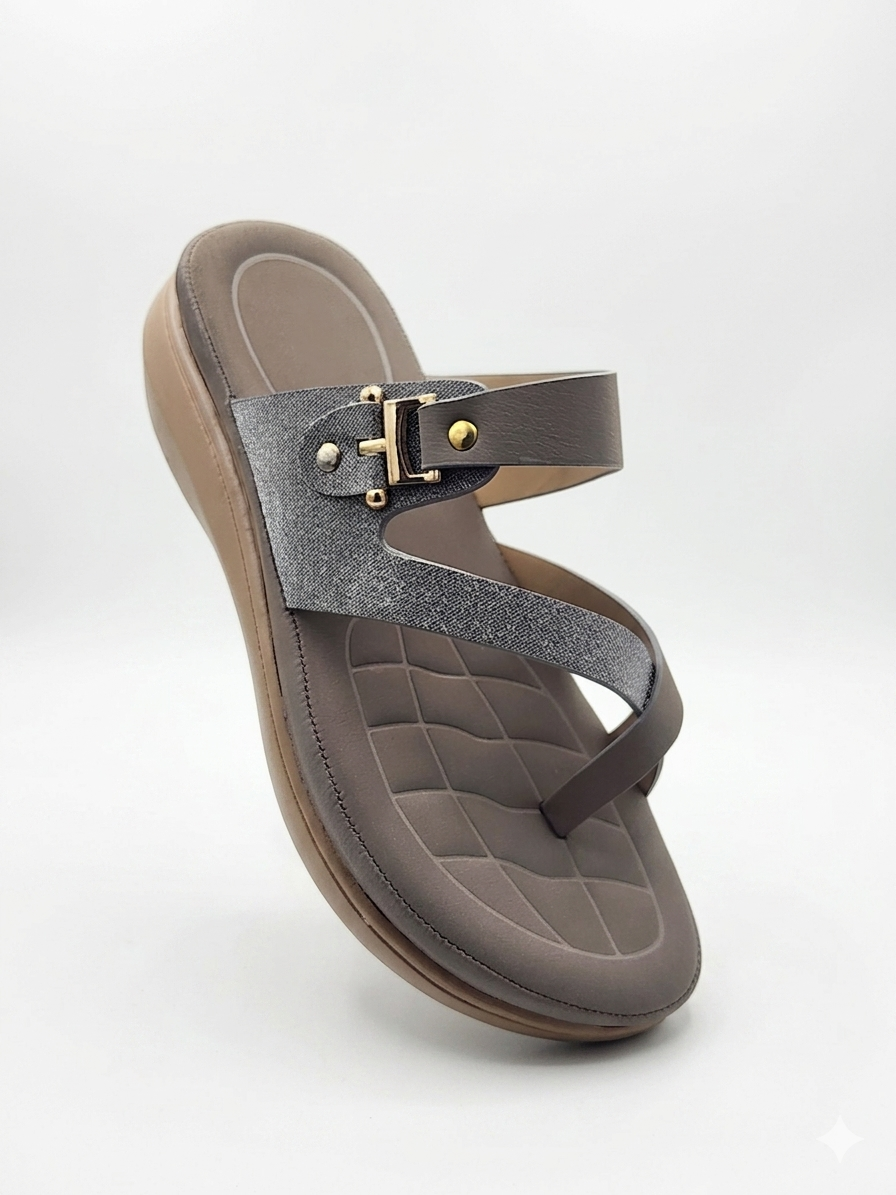 Women's Fashion Thong chapples | Lightweight Air Mix Sole Cushioned Daily Wear Wedges